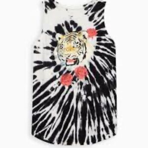 Torrid Classic Fit Tank Top Tiger Black White Tie-Dye Plus Size 4X